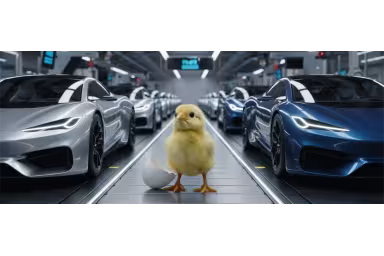 Hühnchen auf Förderband 